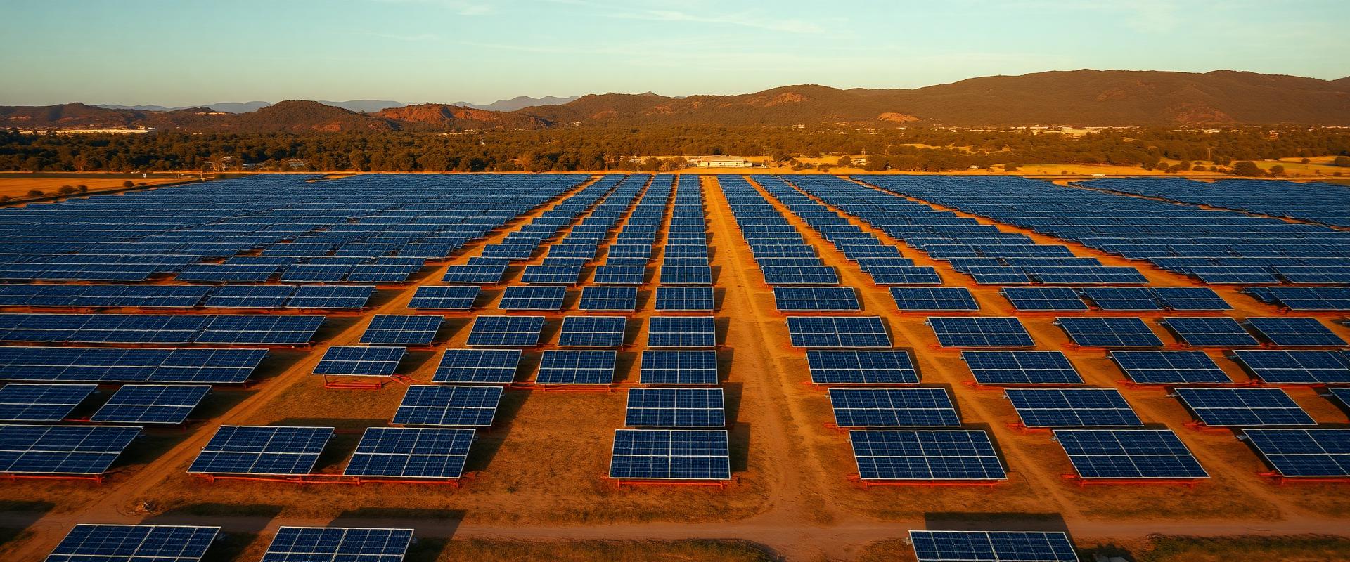 Aerial view of Australian utility-scale solar farm